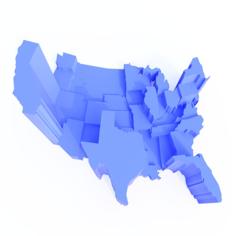 United States House Of Representatives Map 3D Printer Model