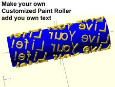 Customizable Text Paint Roller 3D Printer Model