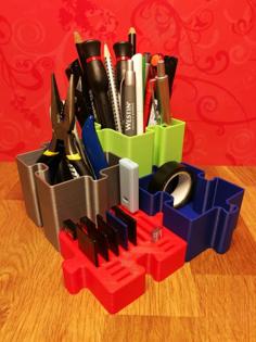 Puzzle Pen Holder Sd 3D Printer Model