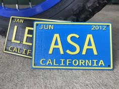 Custom License Plate 3D Printer Model