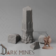 Dwarven Destroyed Column Scenery 3D Printer Model