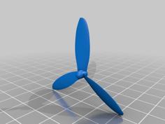 3-blade Hubsan-style Propellers For Brushed Micro Drone 3D Printer Model