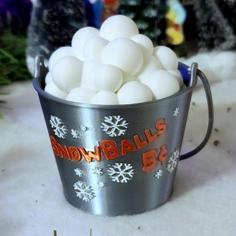 Snowball Bucket Ornament Or Candy Dish – AMS Prepainted Included 3D Printer Model