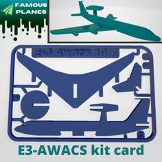 FAMOUS PLANES – E3 Awacs Kit Card 3D Printer Model