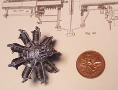 Gnome Monosoupape 9B Rotary Engine (1:25) 3D Printer Model