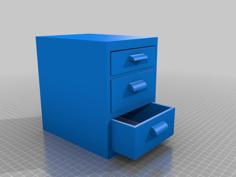 Miniature Cabinet With Drawers! Great For Computer Desks, Legos, Screws, And More! 3D Printer Model