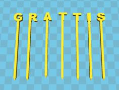 Grattis Sticks For Cake 3D Printer Model