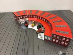 1:87 HO Scale Train Depot With Turntable 3D Printer Model