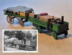 C&D – Steam Wagon With Trailer (1-148) 3D Printer Model