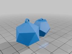 Icosahedron & Dodecahedron Polyhedral Earrings 3D Printer Model