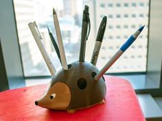 Multi-Color Hedgehog Pen Holder 3D Printer Model