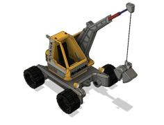 Yellow Pickup Crane With Movements 3D Printer Model