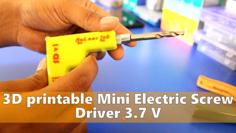 3D Printable Mini Electric Screw Driver 3.7V 3D Printer Model