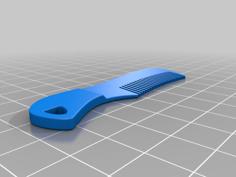 Mustache Beard Comb Keychain 3D Printer Model