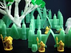 Modular Elvish Walls (18mm Scale) 3D Printer Model