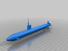 Los Angeles Class 688i Nuclear Powered Attack Submarine 3D Printer Model