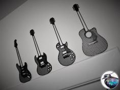 Guitar Wall Sculpture – 2D – Gibson / Fender 3D Printer Model