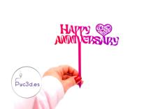 HAPPY ANNIVERSARY CAKE TOPPER 3D Printer Model