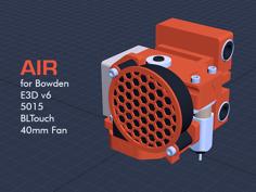 Bowden X-Carriage Mount For E3D V6 With 40mm Fan And BLTouch 3D Printer Model