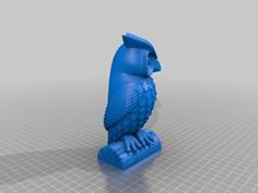 Owl Statue Facing Left With Cable Ties Holes 3D Printer Model