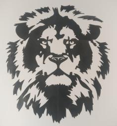 Lion 2D Wall Art 3D Printer Model