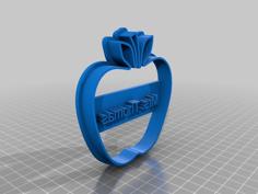 Customizable Teacher Appreciation Apple Cookie Cutter 3D Printer Model