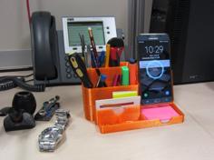 All-In-One Desk Organizer: Pencil Holder With Wireless Charging Phone Stand V1 3D Printer Model