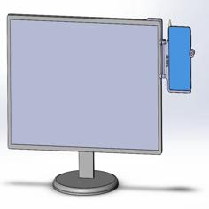 Flexible Mobilephone/cellphone Mount On Computer Monitor 3D Printer Model