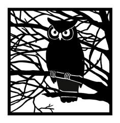 2D Owl In Tree 3D Printer Model