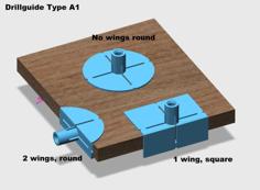 Drillguide For Straight/perpendicular Holes Type A1, Customizable 3D Printer Model