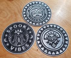 Starbucks “Spooky Vibes” Drink Coaster 3D Printer Model