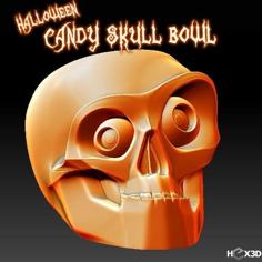 Halloween Candy Skull Bowl 3D Printer Model