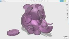 Elephant Piggybank 3D Printer Model