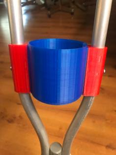 Crutch Mounted Cup Holder 3D Printer Model