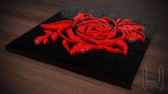 Rompecabezas 3D Rosa (ROSE 3D PUZZLE) 3D Printer Model