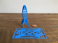 Rocketship Business Card 3D Printer Model