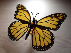 Articulated Monarch Butterfly (Papillon Monarque Articulé) 3D Printer Model