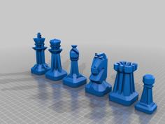 Art Deco Chess Pieces 3D Printer Model