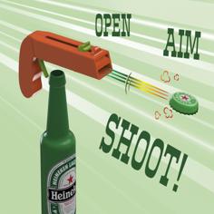 Bottle Opener And Cap GUN! 3D Printer Model