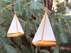 Fully Parametric Sailboat Ornament / Pendant 3D Printer Model