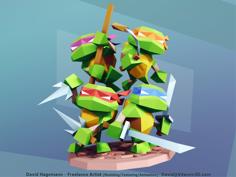 Low Poly Teenage Mutant Ninja Turtles 3D Printer Model