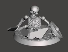 28mm Undead Skeleton Warrior – Climbing Out Of The Ground 3D Printer Model