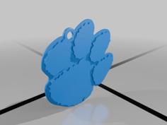 Clemson Paw Print / Logo, Key Chain 3D Printer Model