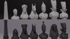 Complete Egyptian Chess All Undead And ALL Regular (original Rook And Pawn) 3D Printer Model