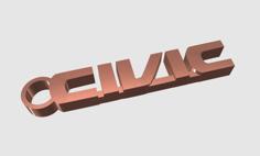 Honda Civic Keychain 3D Printer Model