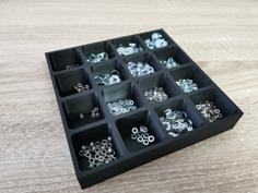 150*150mm Assortment Box With 16 Compartments 3D Printer Model