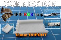 Connector 4PIN RGB Strip For 12mm Dupont 3D Printer Model