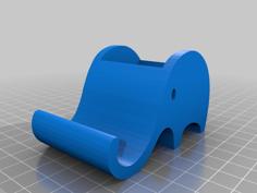 Elephant Phone Holder With Compartment 3D Printer Model