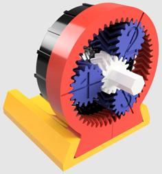 1379:1 Compound Planetary Gearbox 3D Printer Model