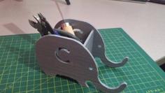 Design Time: Elephant Pencil / Cellphone Or Tablet Stand Holder 3D Printer Model